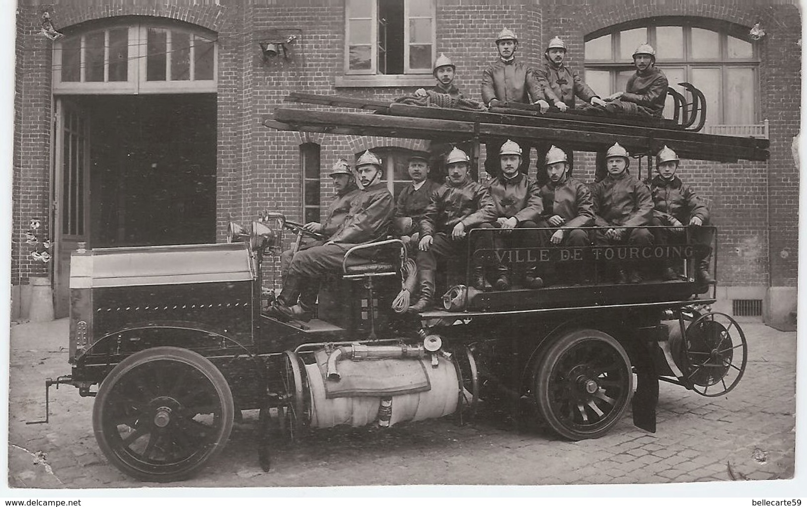 TOURCOING CARTE PHOTO  SAPEURS POMPIERS - Tourcoing