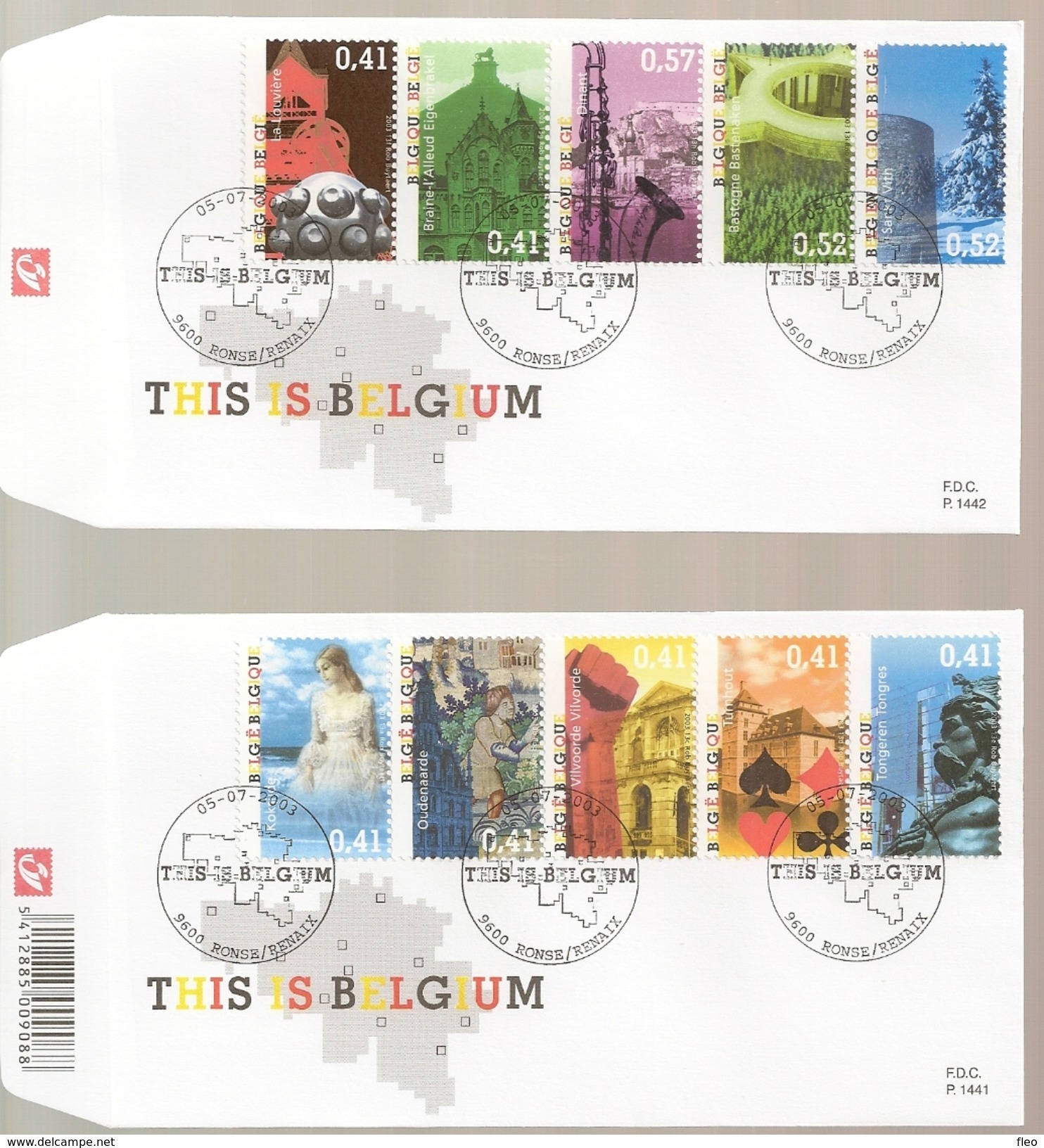 BELG.2003 3184-93 - FDC - This Is Belgium - Historische Steden - 2001-2010