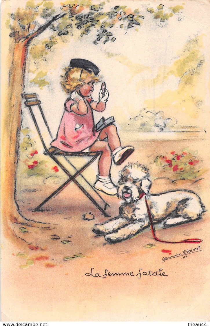 ¤¤   -   Illustrateur " Germaine BOURET "  -   Petite Fille Avec Un Chien   -  ¤¤ - Bouret, Germaine