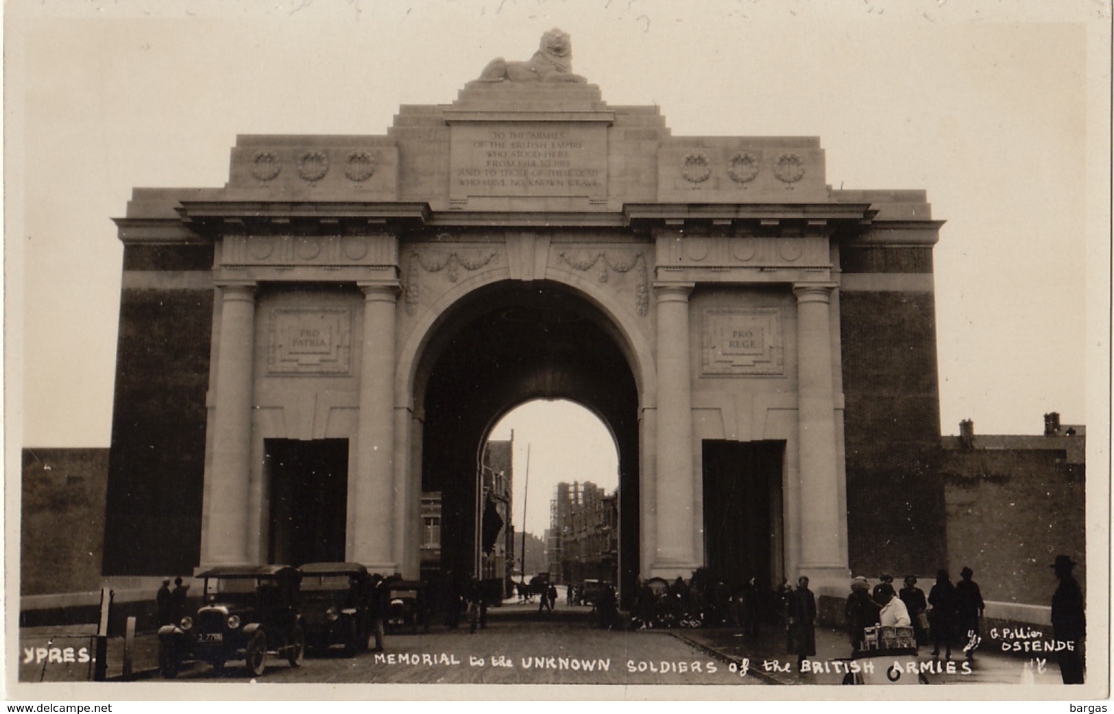 Carte Photo Ypres Memorial To The Unknow Soldiers Of The British Armies - Ieper