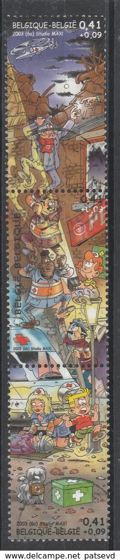 3163 /3165 Croix-Rouge/Rode Kruis  Bande 3 Oblit/gestp - Used Stamps