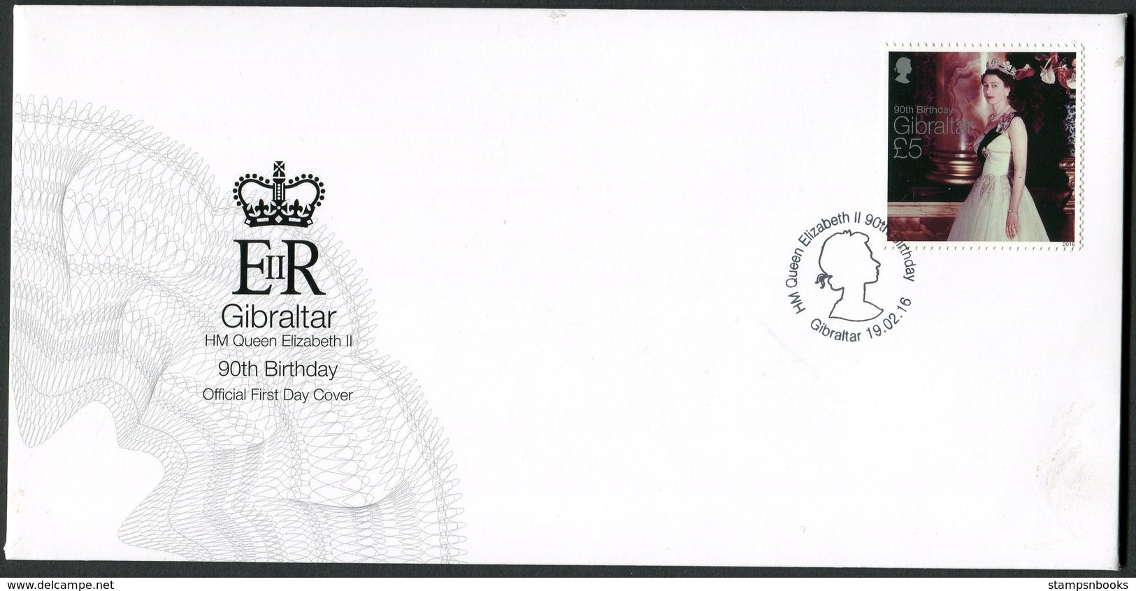 2016 Gibraltar Queen Elizabeth 90th Birthday First Day Covers. Set On 2 FDCs - Gibraltar