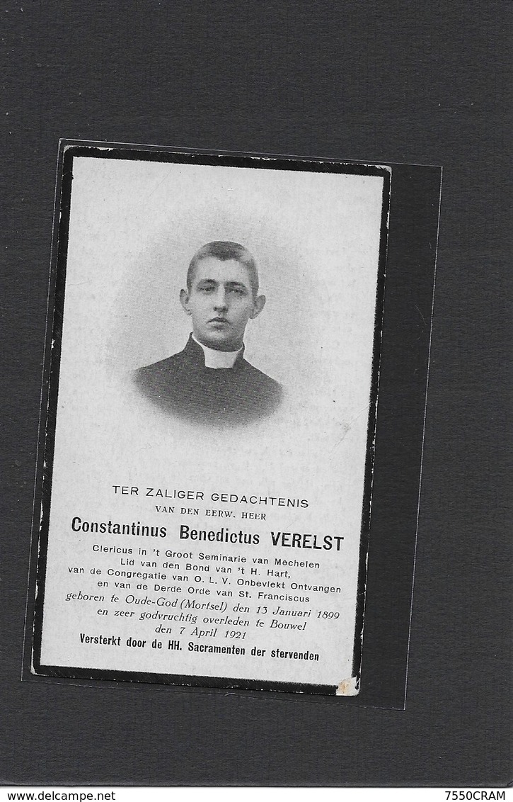 CONSTANTINUS BENEDICTUS VERELST: PRIESTER-PASTOOR-MORTSEL-BOUWEL - Obituary Notices