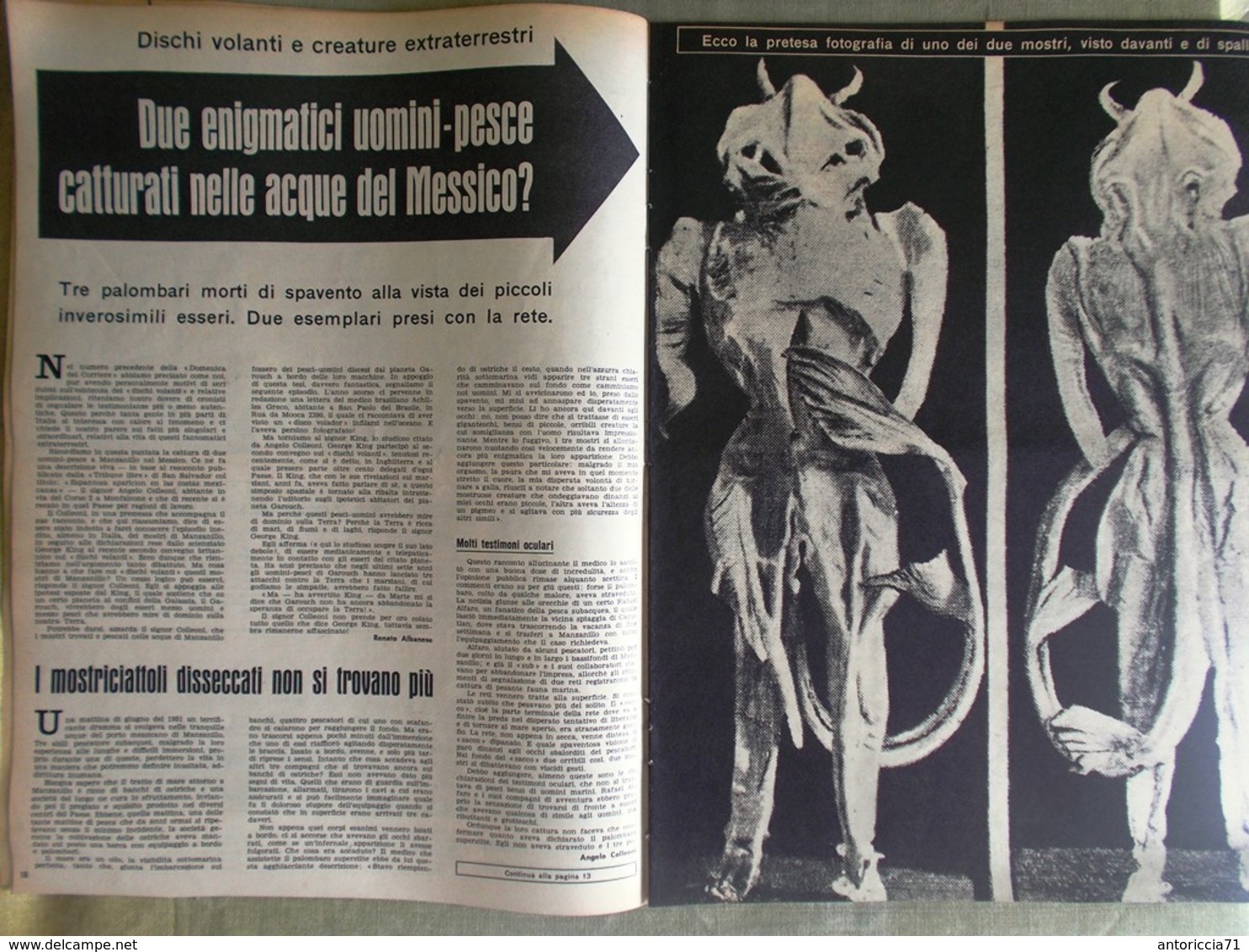 La Domenica Del Corriere 8 Settembre 1963 Adige Mancuso Hazleton Dischi Volanti - Altri & Non Classificati