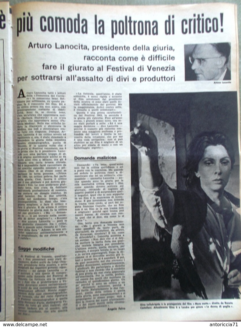 La Domenica Del Corriere 8 Settembre 1963 Adige Mancuso Hazleton Dischi Volanti - Altri & Non Classificati