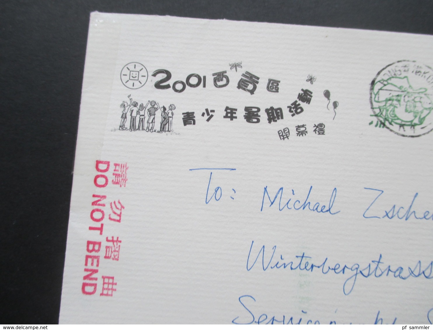 Hong Kong Um 2000 Air Mail / Luftpost Nach Dresden - Lettres & Documents