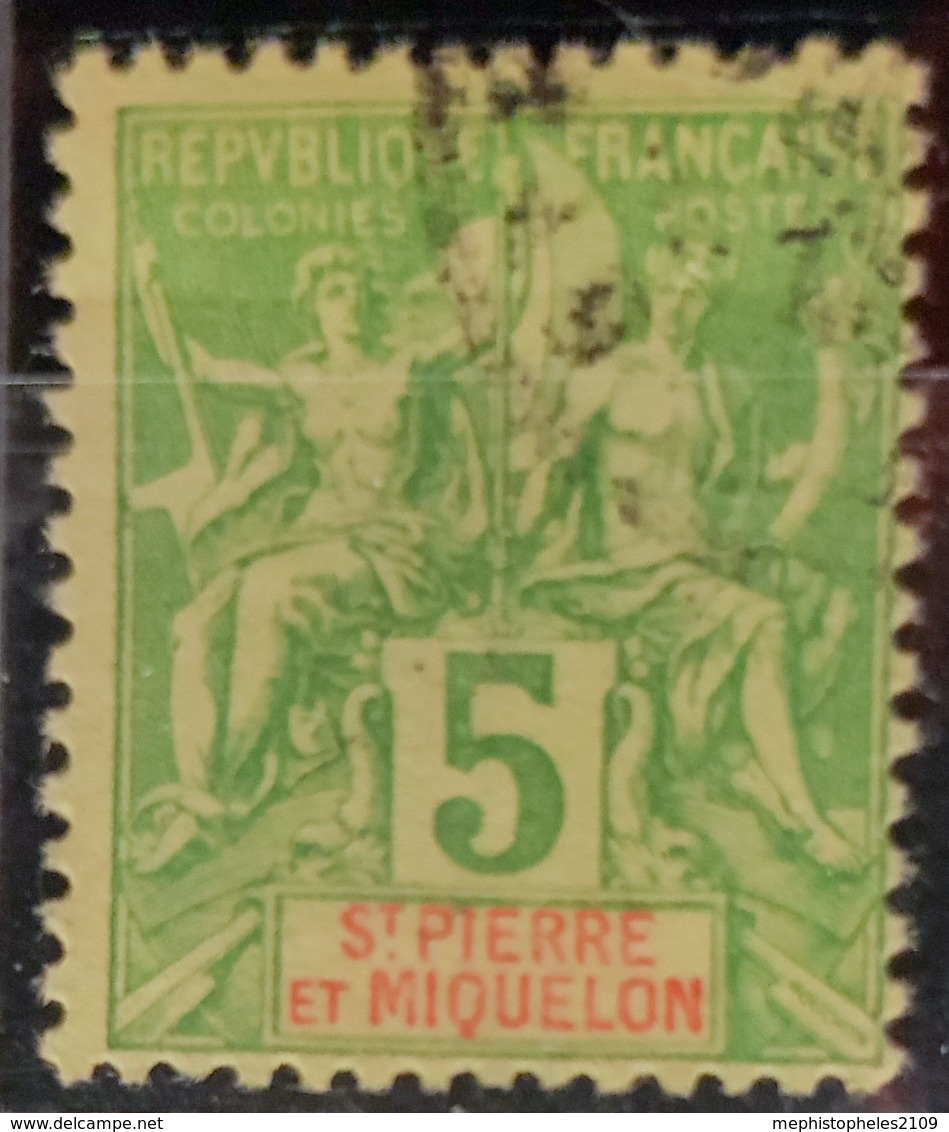 ST. PIERRE ET MIQUELON 1900/08 - Canceled - YT 72 - 5c - Used Stamps