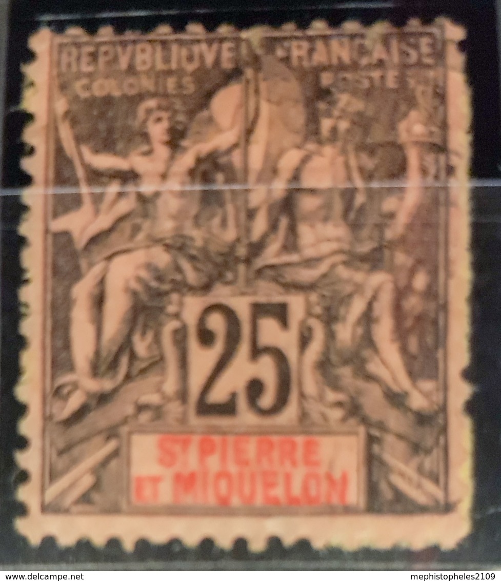 ST. PIERRE ET MIQUELON 1892 - Canceled - YT 66 - 25c - Oblitérés
