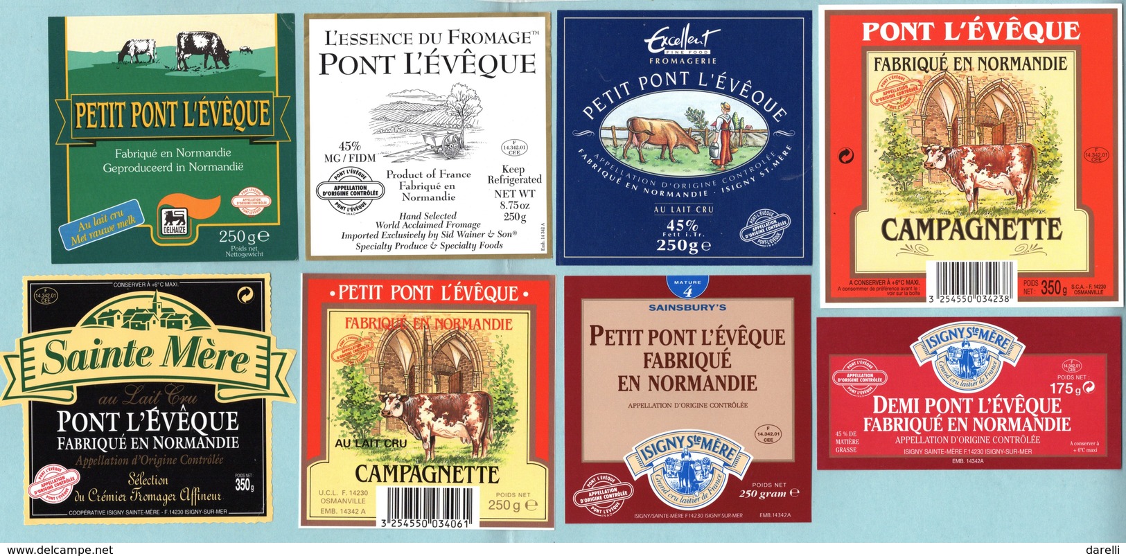 Fromage - Lot De 8 étiquettes De Pont L’évêque - état Neuf - Fromage