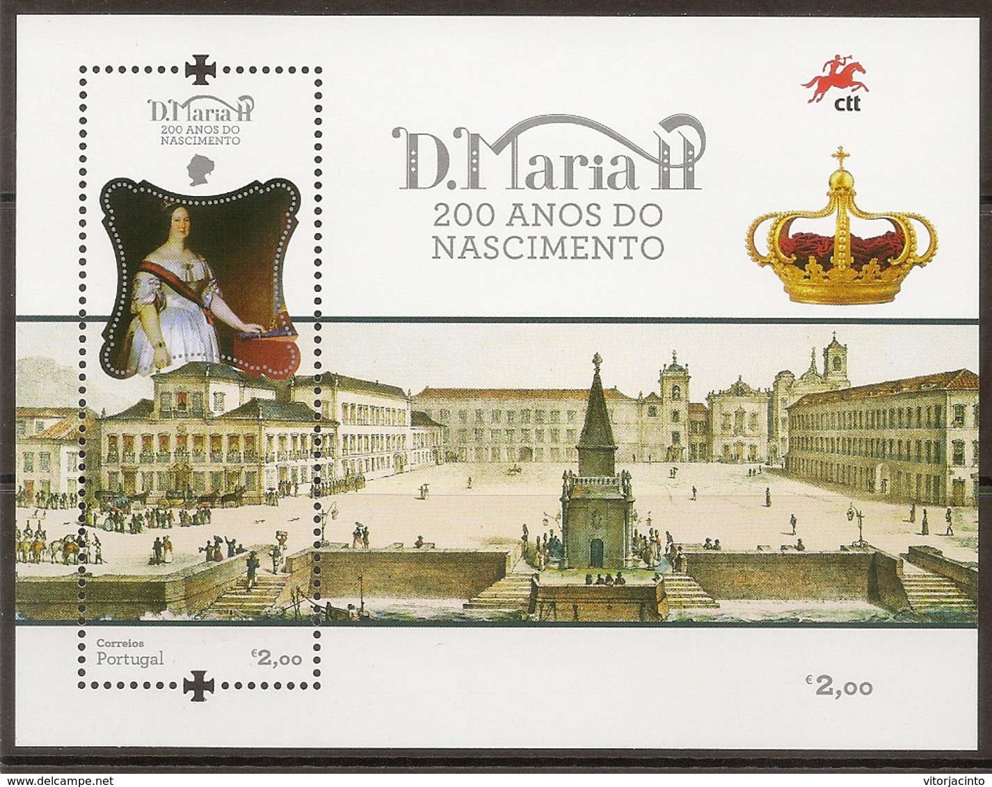 PORTUGAL - Queen Maria II Of Portugal - 200 Years Of Birth - Printed Color Proof Of The Souvenir Sheet + Final SS - Autres & Non Classés