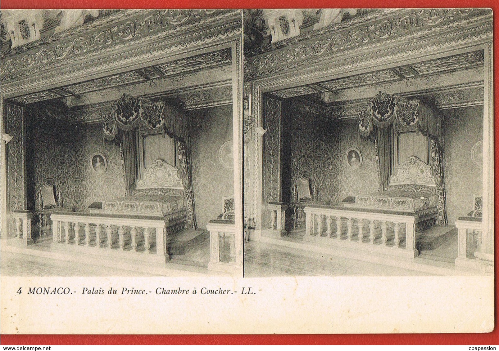 MONACO - Carte Stéréo  LL N° 4-- Palais Du Prince- Chambre à Coucher- - Casinò