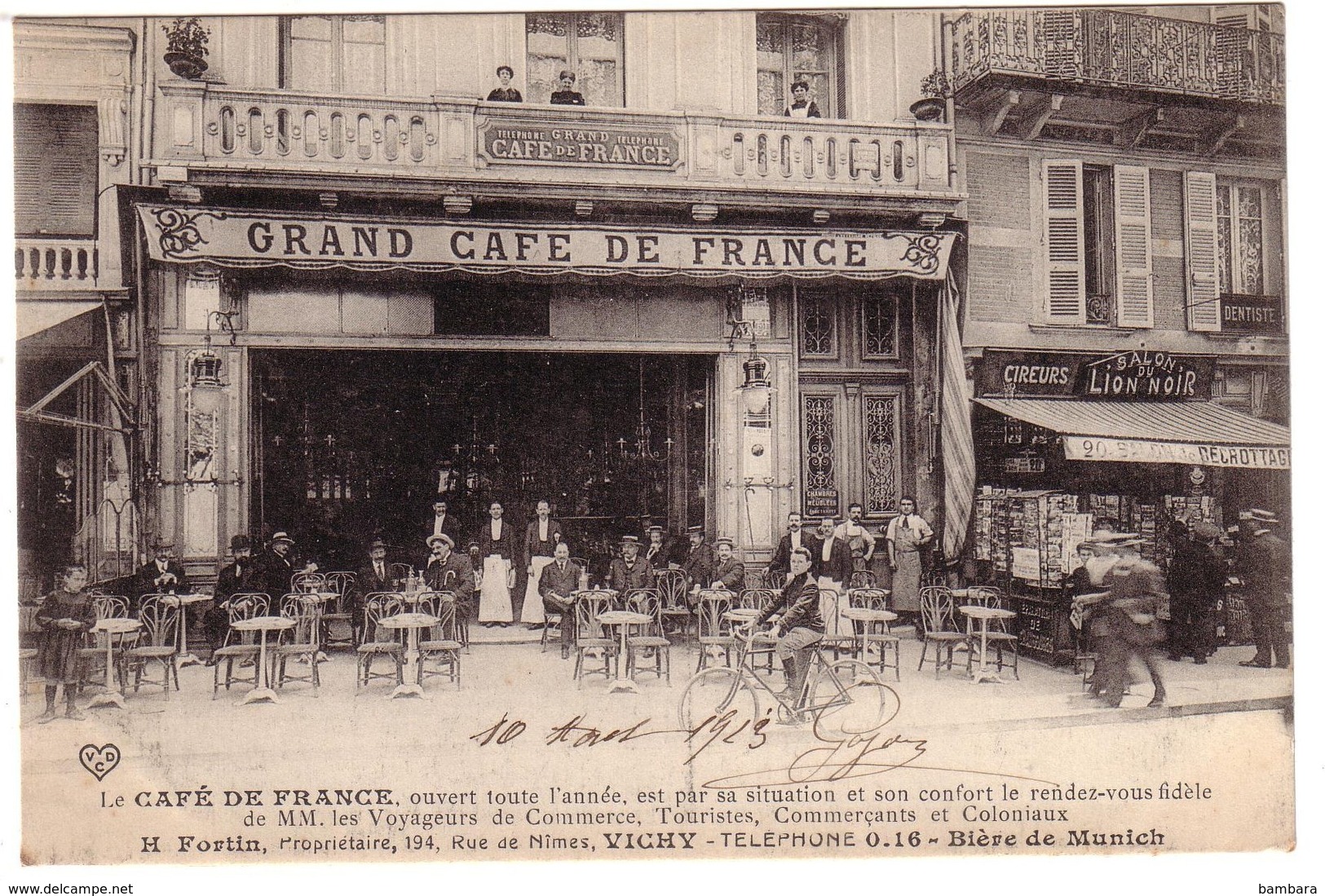 VICHY - Le Café De France  Propriètaire  H.FORTIN  Au 194 Rue De Nîmes. - Vichy