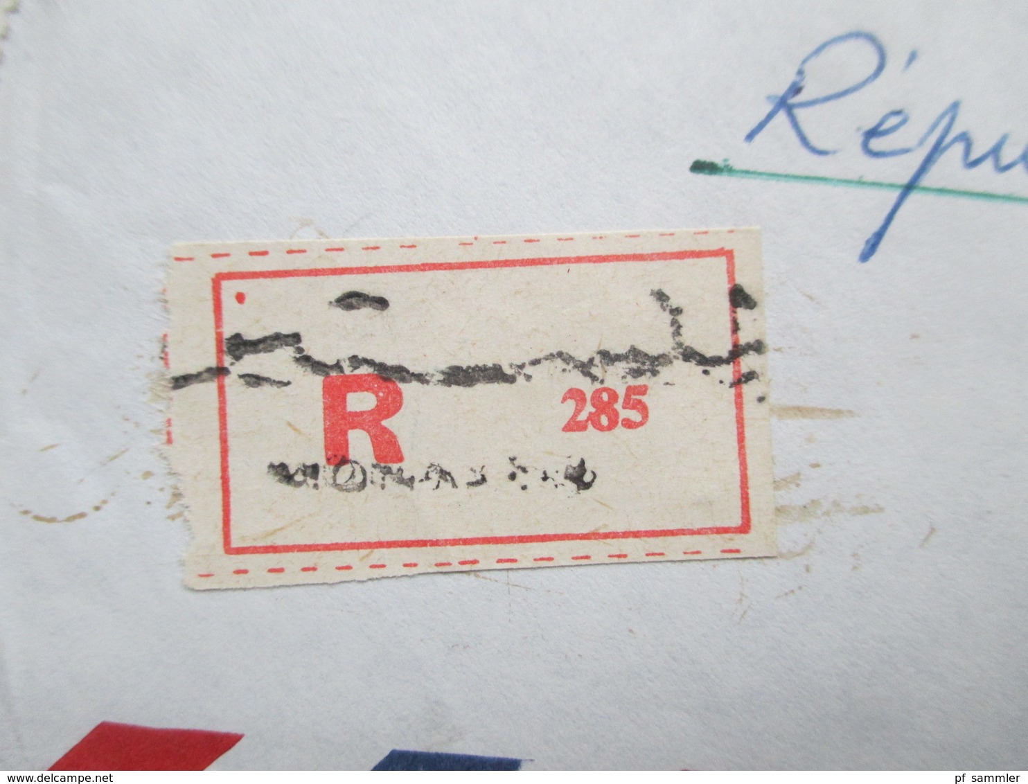 Afrika 1969 Tunesien Monastir Air Mail / Luftpost Nach Dresden Mit Gestempeltem R Zettel - Tunesien (1956-...)