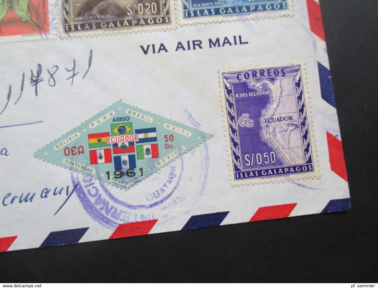 Ecuador 1960er Jahre 2 Belege Via Air Mail / Luftpost Mit Schöner Buntfrankatur! Standart Fruit And Steamship Company - Equateur