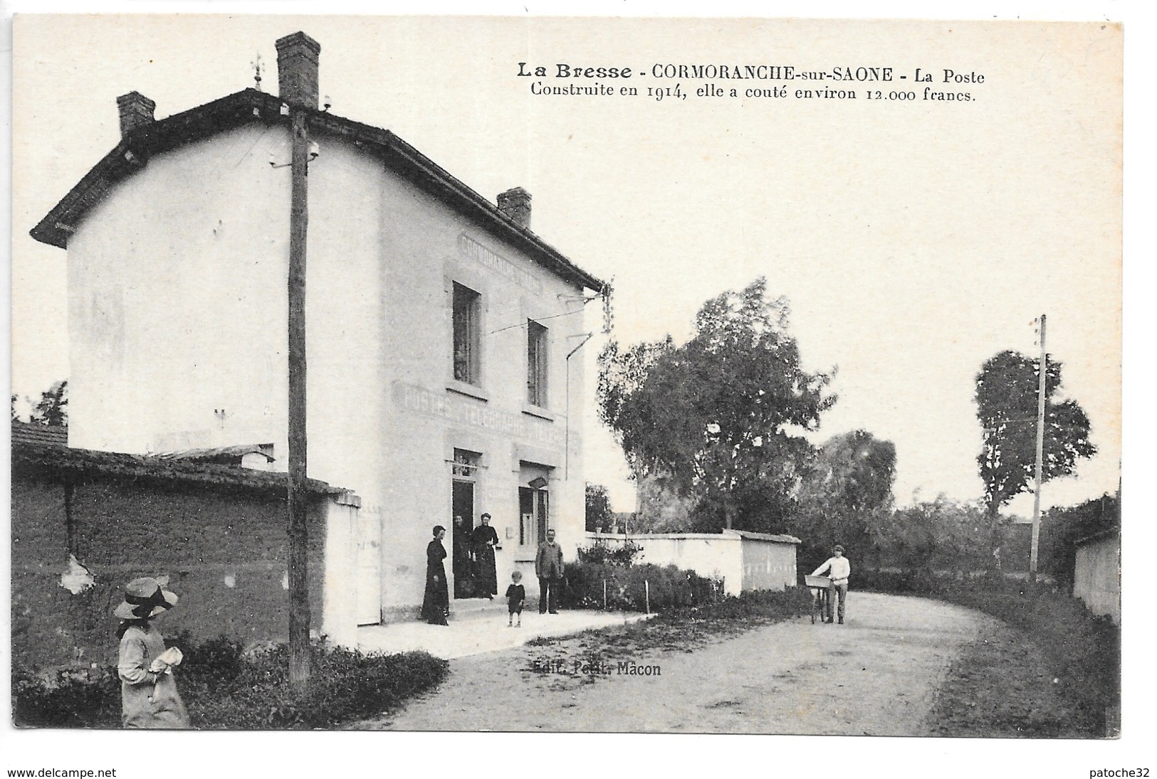 Cpa...la Bresse...Cormoranche-sur-Saone..(Ain)...la Poste Construite En 1914... - Ohne Zuordnung