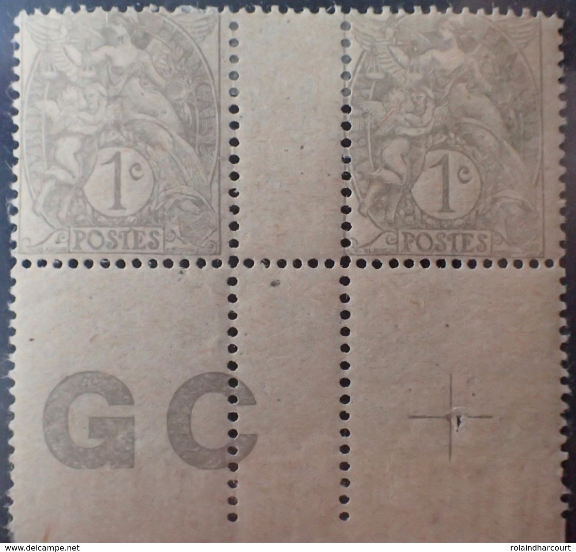 DF40266/895 - 1900 - TYPE BLANC - N°107 (IA) NEUFS* PAPIER GC Avec CROIX De REPAIRE - 1900-29 Blanc