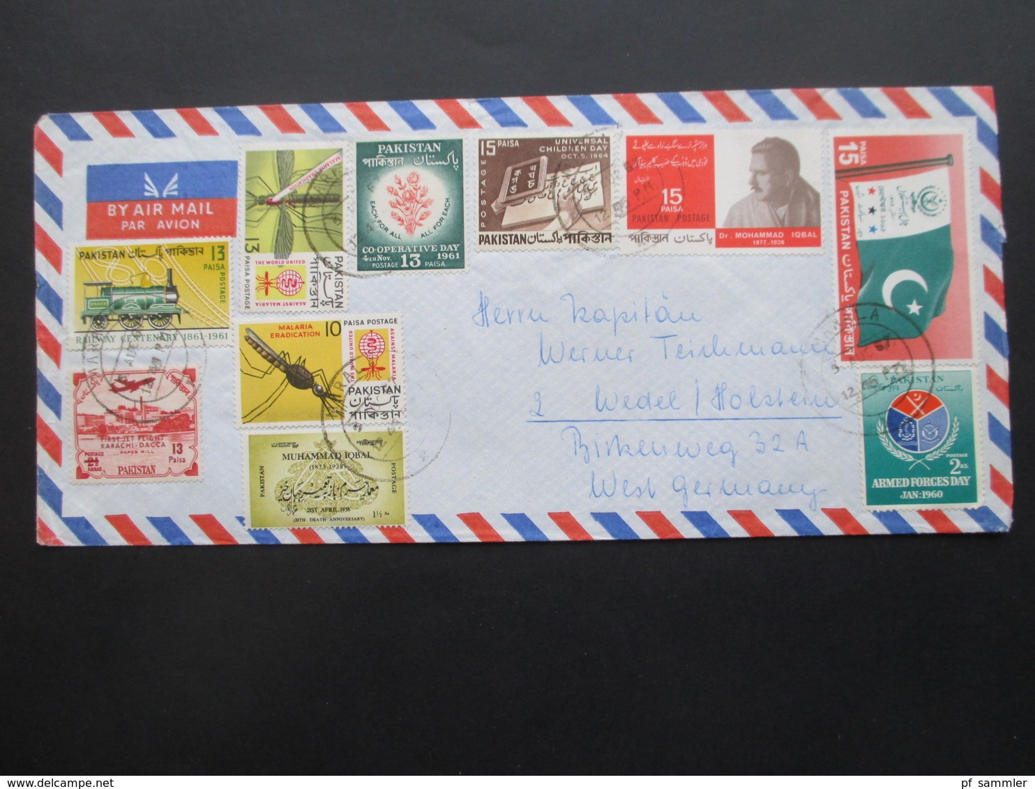 Pakistan 1965 / 67 Air Mail / Luftpost 2 Belege Mit Schöner Buntfrankatur! Auch First Jet Flight Karrachi - Dacca Usw. - Pakistan