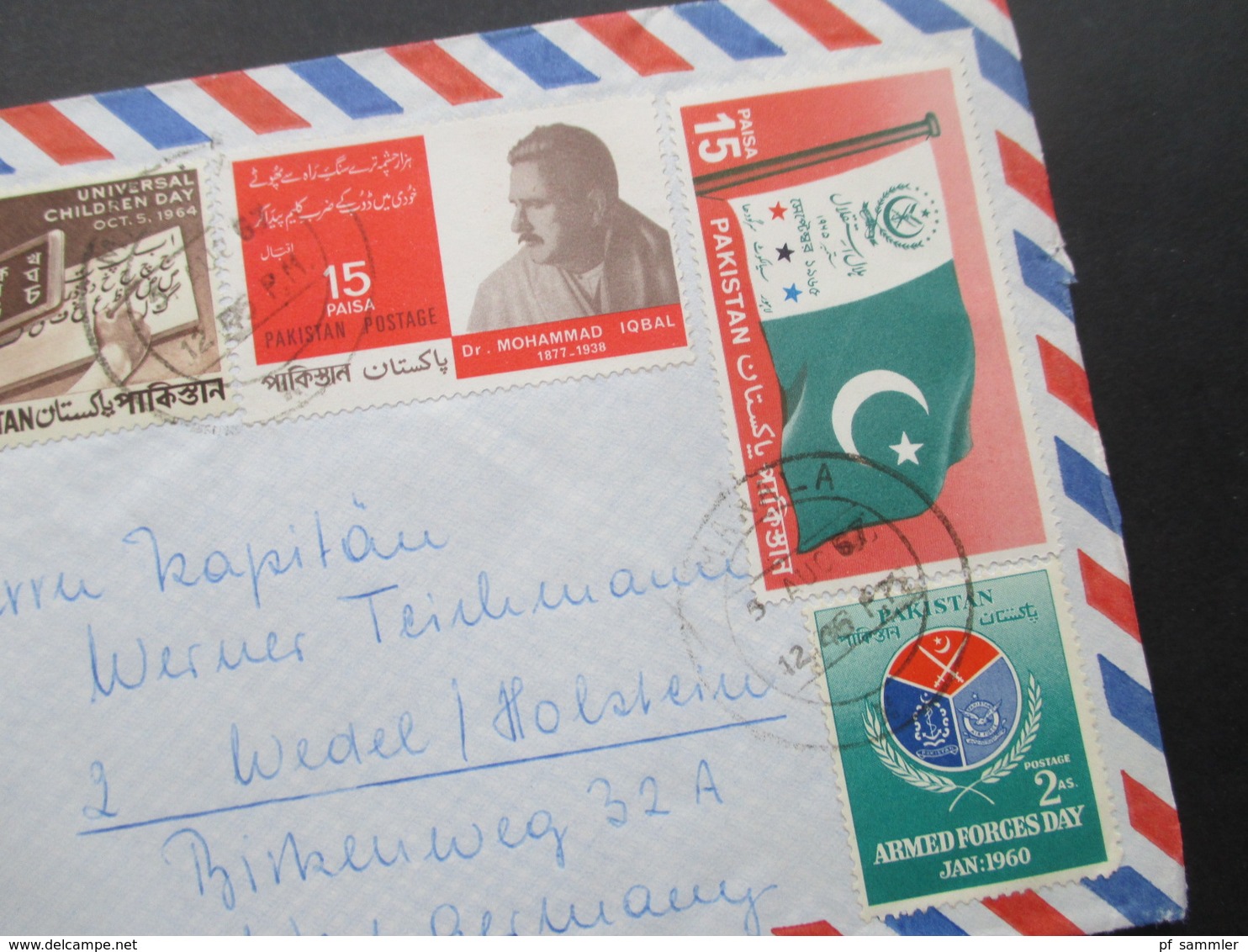 Pakistan 1965 / 67 Air Mail / Luftpost 2 Belege Mit Schöner Buntfrankatur! Auch First Jet Flight Karrachi - Dacca Usw. - Pakistán