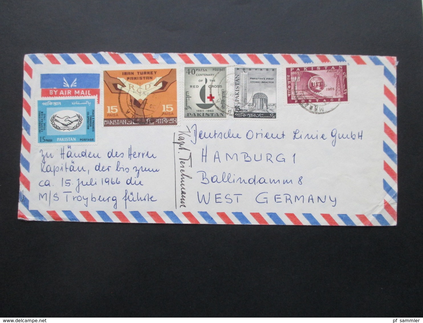 Pakistan 1965 / 67 Air Mail / Luftpost 2 Belege Mit Schöner Buntfrankatur! Auch First Jet Flight Karrachi - Dacca Usw. - Pakistan