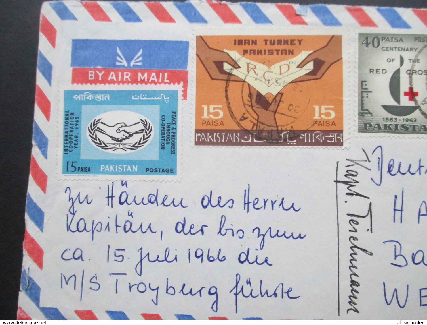 Pakistan 1965 / 67 Air Mail / Luftpost 2 Belege mit schöner Buntfrankatur! auch first Jet Flight Karrachi - Dacca usw.