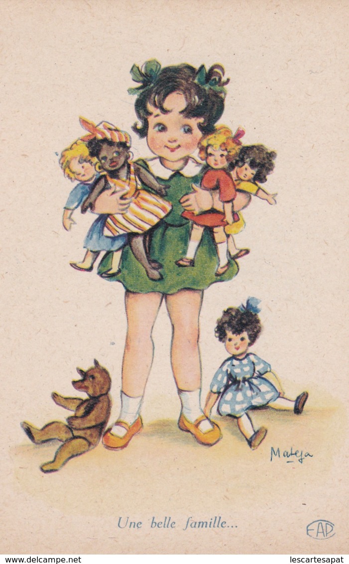 Illustrateur MATEJA - Enfants - Poupées"Une Belle Famille" - Edit D'Art BelFrance 437 (lot Pat 90) - Sonstige & Ohne Zuordnung