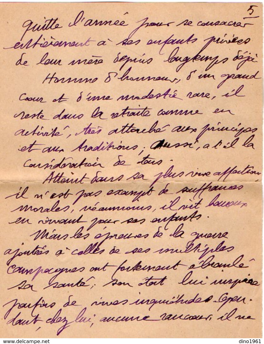 VP16.272 - MILITARIA - Lettre D' Hommage Du L. Colonel FORZY Au Capitaine PINEAU - Documenti