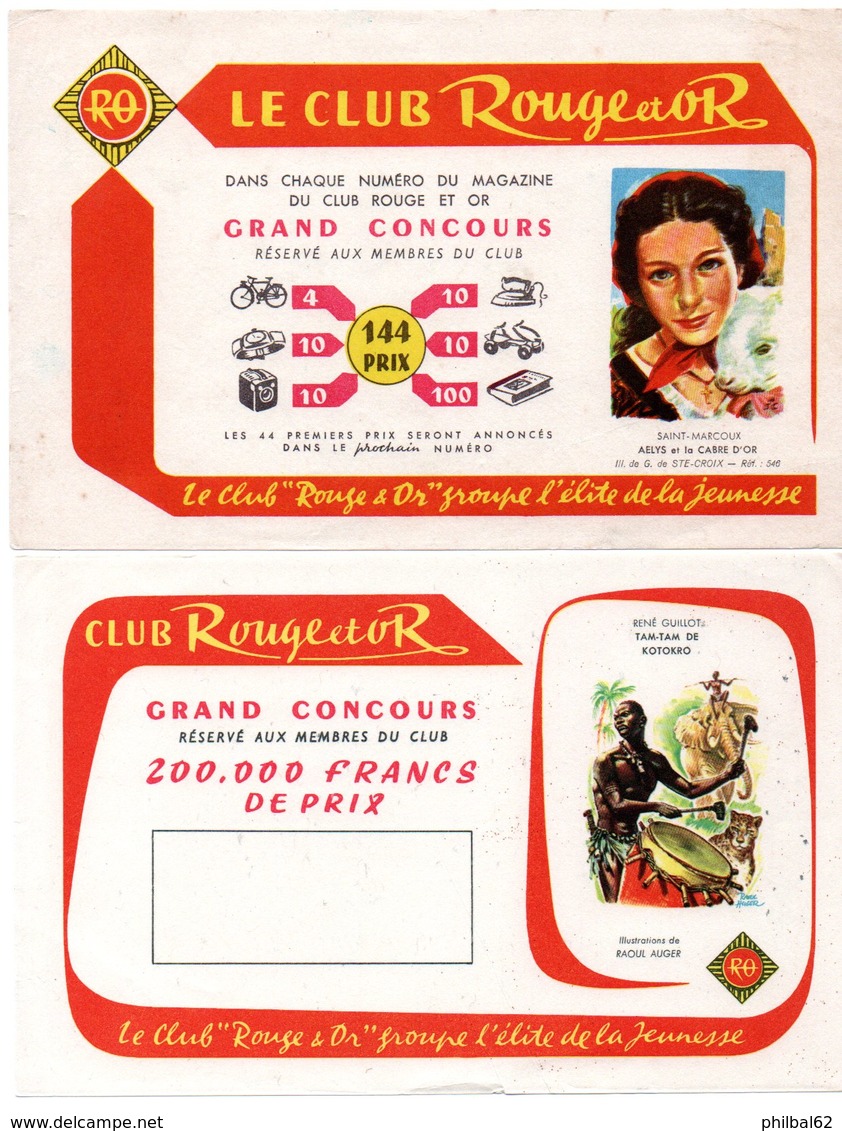 Buvards Club Rouge Et Or. Lot De 6 Buvards Différents. - Papeterie