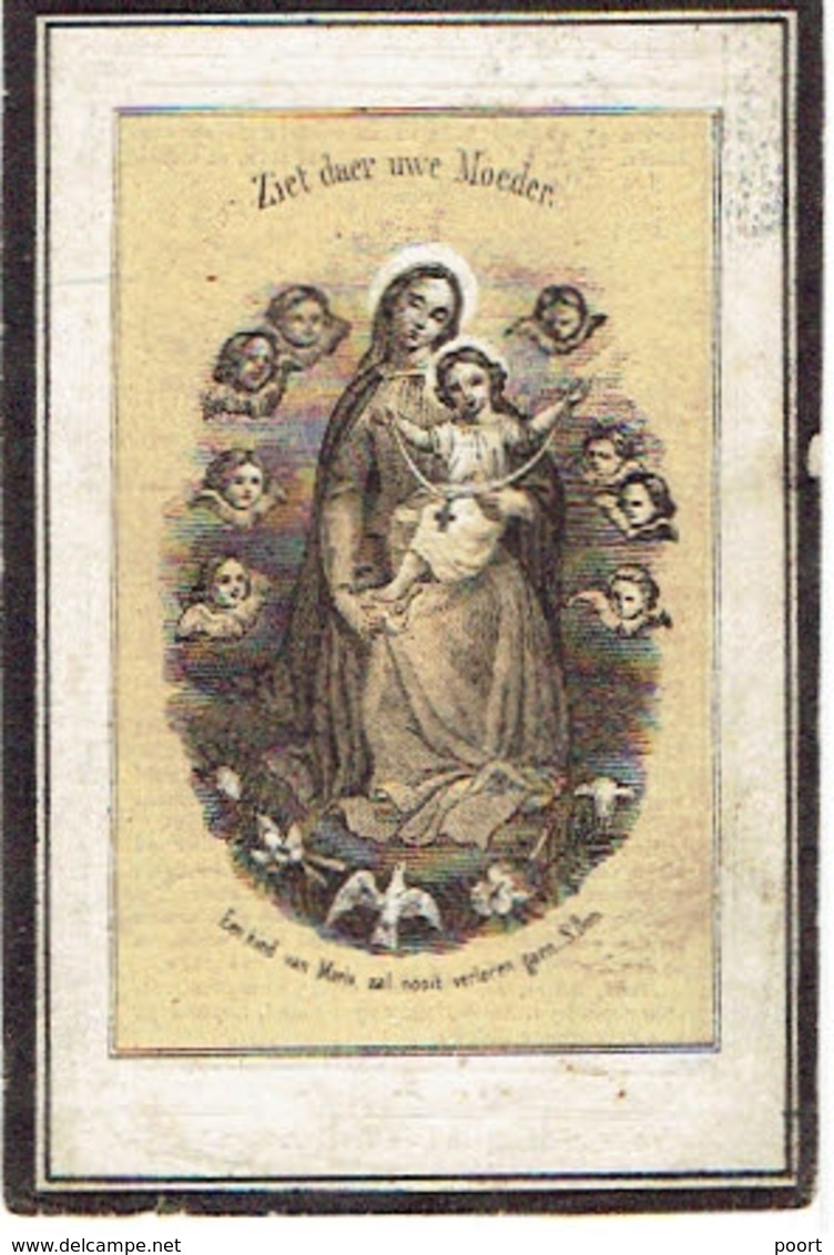 Doodsprentje - ZEVEREN / WONTERGEM - Maria VAN NEVEL  (Wwe Jacobus LAUWERS) - Overleden 1867 - Devotion Images