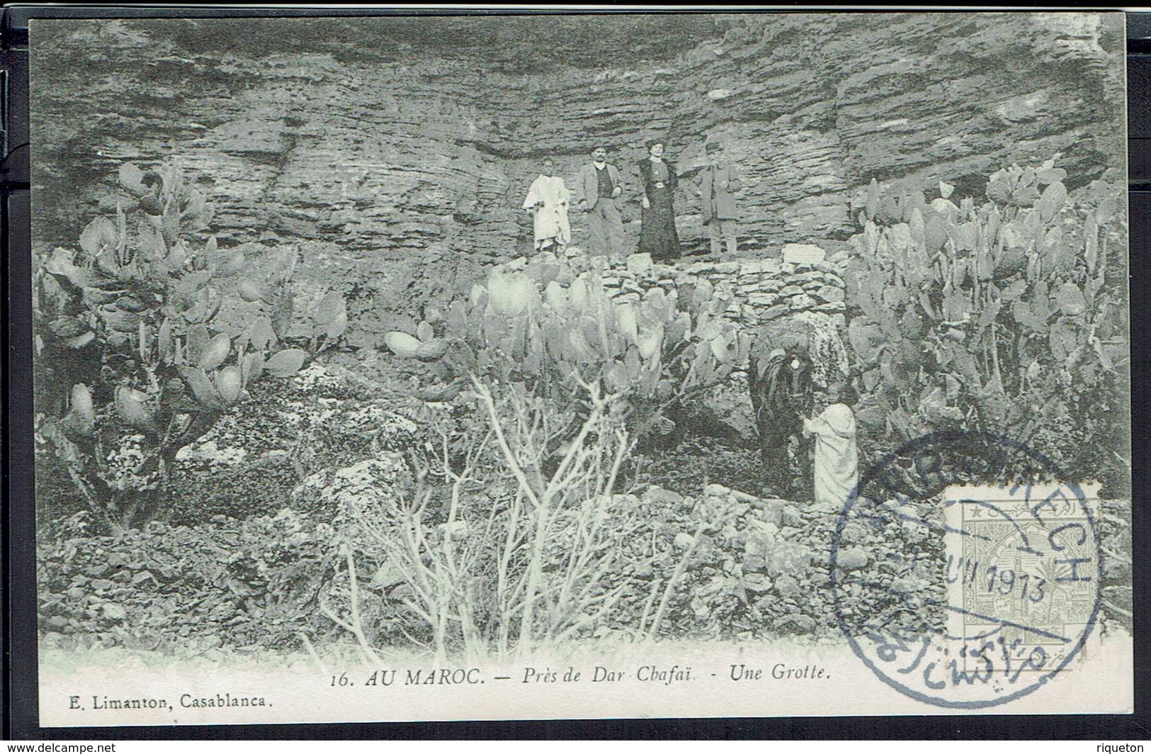 Maroc - CPA "Près De Dar Chafai - Une Grotte" - Cachet De Marrakech 1 Juillet 1913 - Ed. E. Limanton Casa - B/TB - - Marrakech