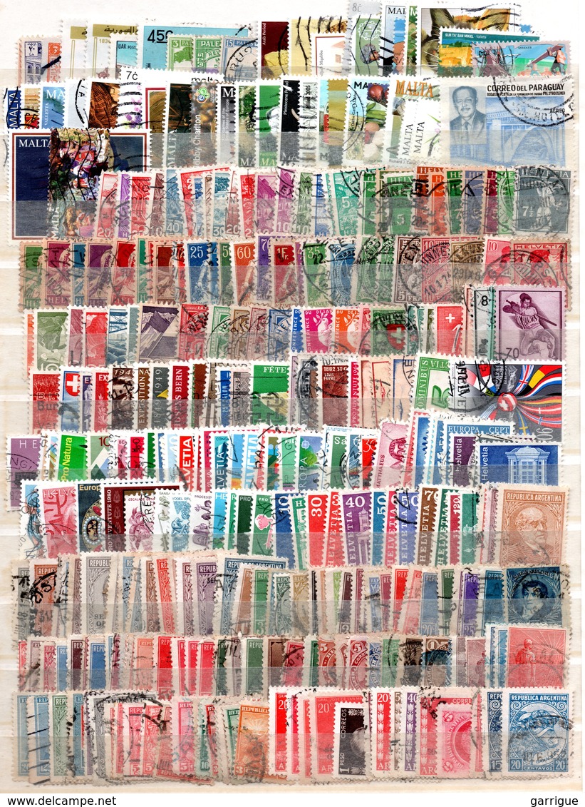 MONDE ENTIER sauf France :  5000 timbres différents