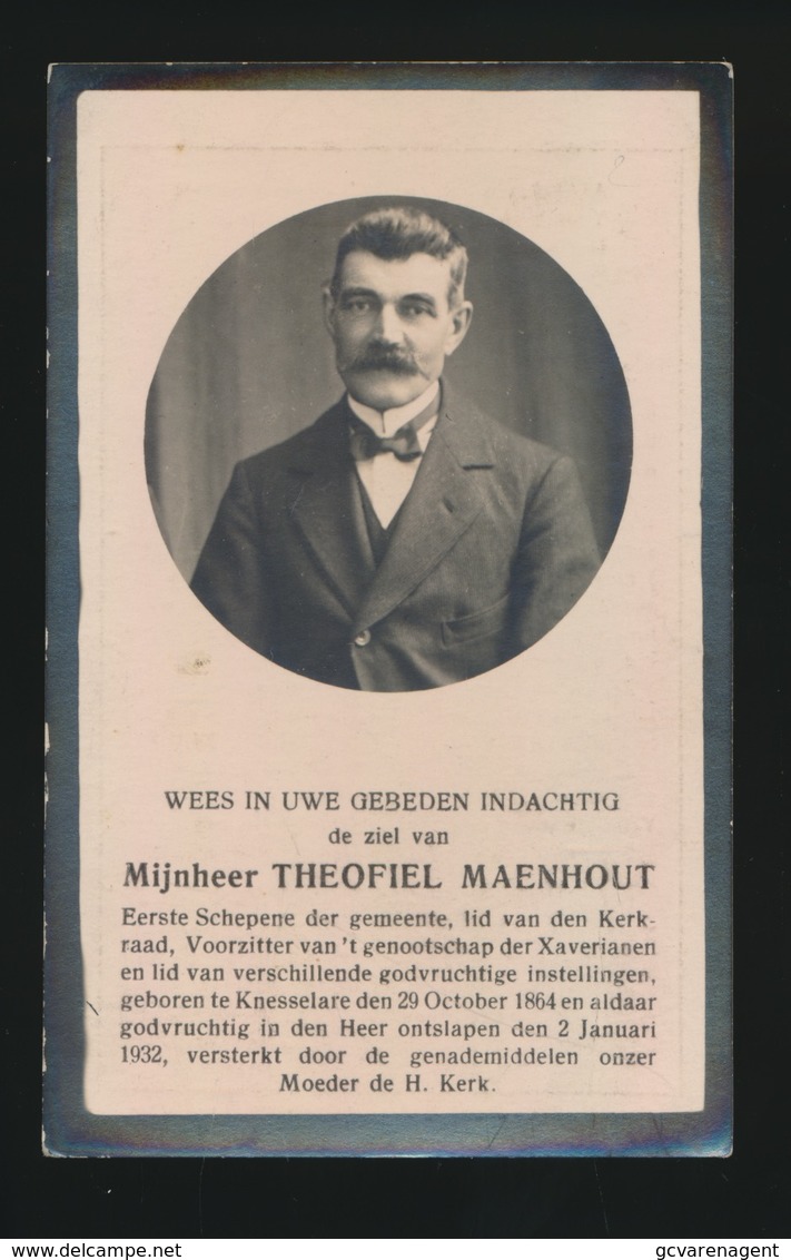 SCHEPEN KNESSELARE - THEOFIEL MAENHOUT  - KNESSELARE 1864 - 1932 - Décès