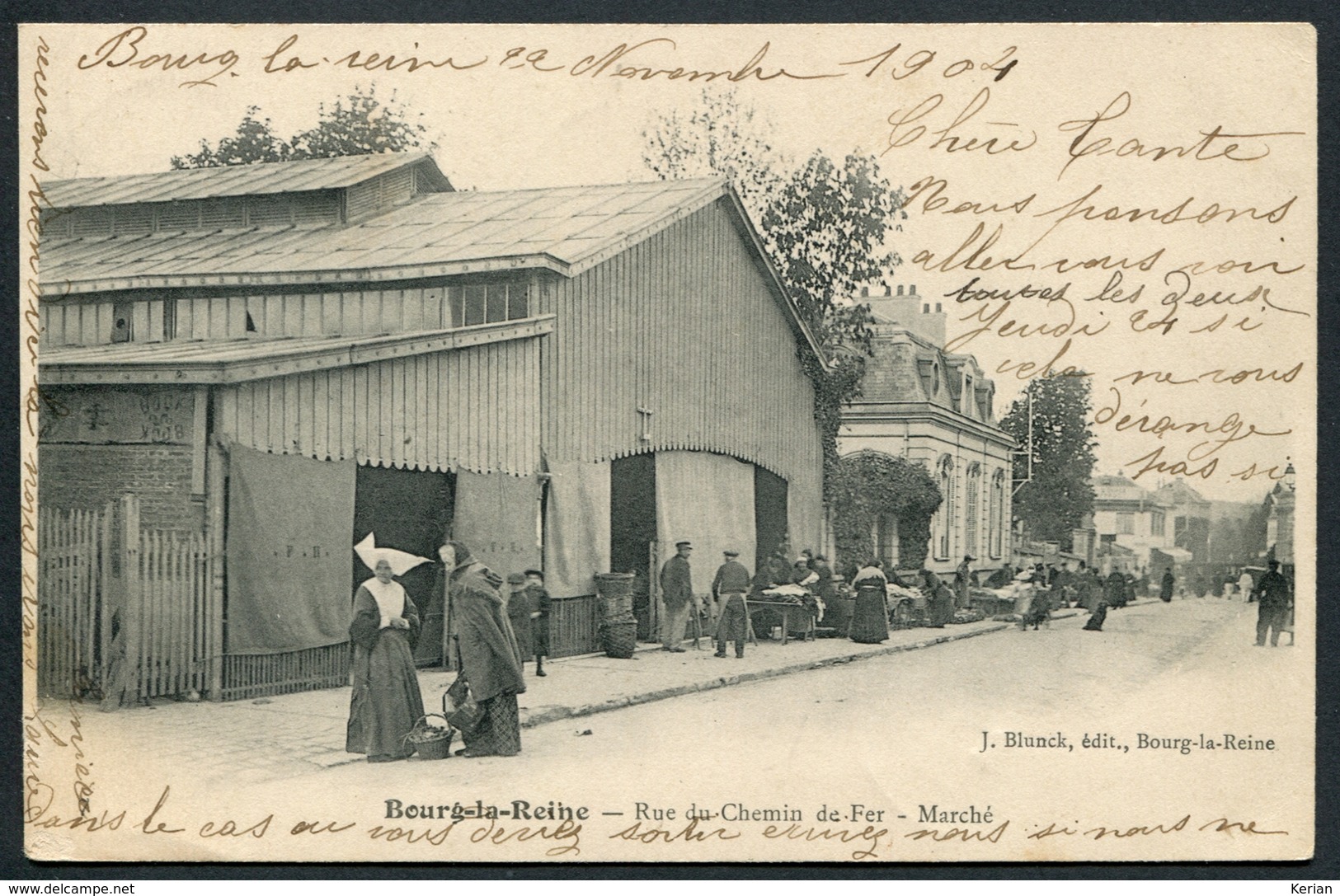 Bourg-la-Reine - Rue Du Chemin De Fer - Marché - Edit. J. Blunck - Voir 2 Scans - Bourg La Reine