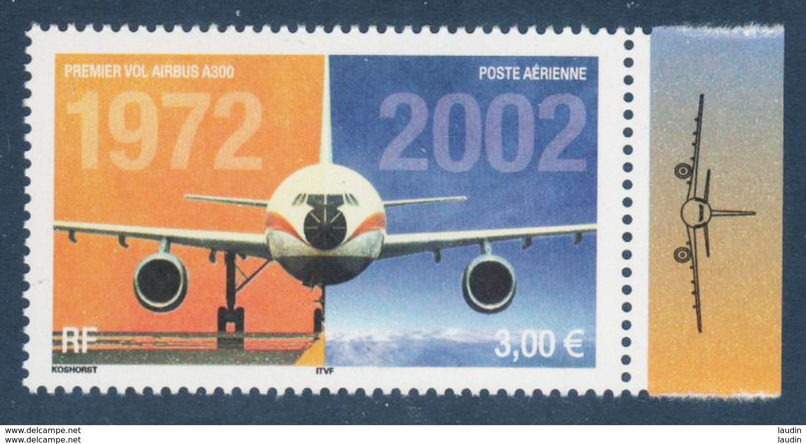 Poste Aérienne N° 65 A , Anniversaire Du 1er Vol De L'Airbus A 300 Provenant De La Feuille De 10 Timbres , Port Gratuit - 1960-.... Mint/hinged