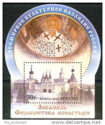 RUSSIA - RUSSIE : 02-08-2010 : (MNH) Bloc : Ferapontov Monastery - Ongebruikt