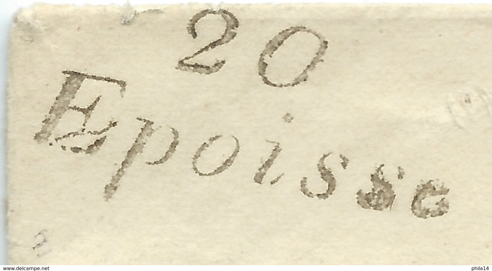 MARQUE POSTALE CURSIVE EPOISSE / SEMUR POUR SEURRE / 1838 / DOUBLE FLEURON / FAIRE PART MARIAGE COMMINGES GUITAUT - 1801-1848: Precursors XIX