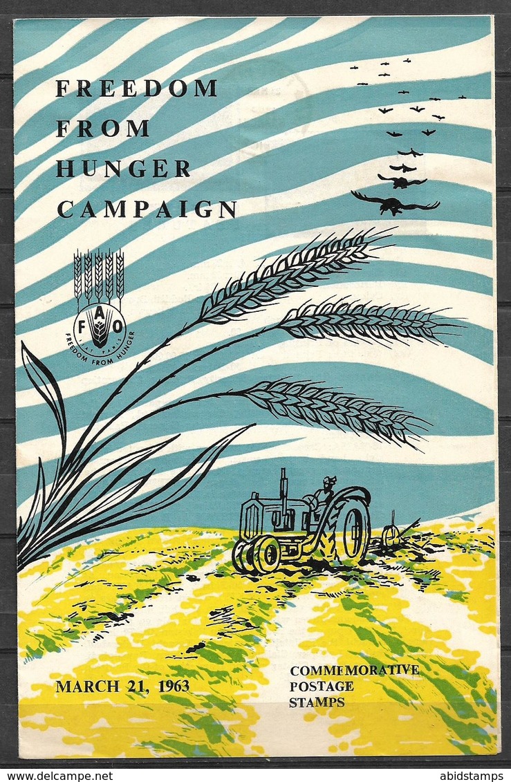 PAKISTAN 1963 BROCHURE WITH STAMPS FREEDOM FROM HUNGER CAMPAIGN - Pakistan