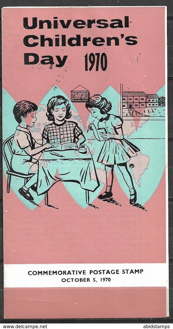 PAKISTAN 1970 BROCHURE WITH STAMPS UNIVERSAL CHILDRENS DAY - Pakistan