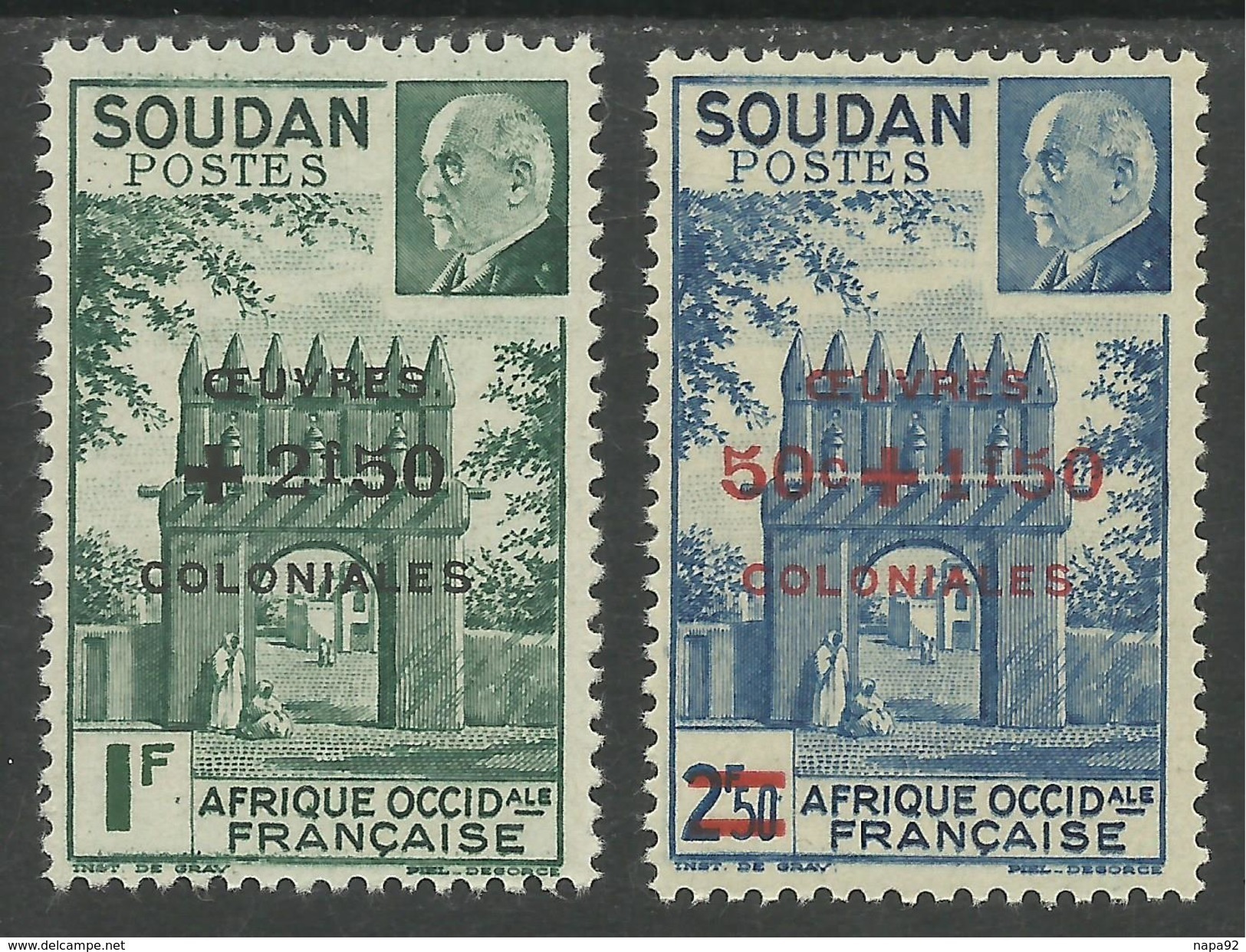 SOUDAN FRANCAIS 1944 YT 133/134** SANS CHARNIERE NI TRACE - Nuovi