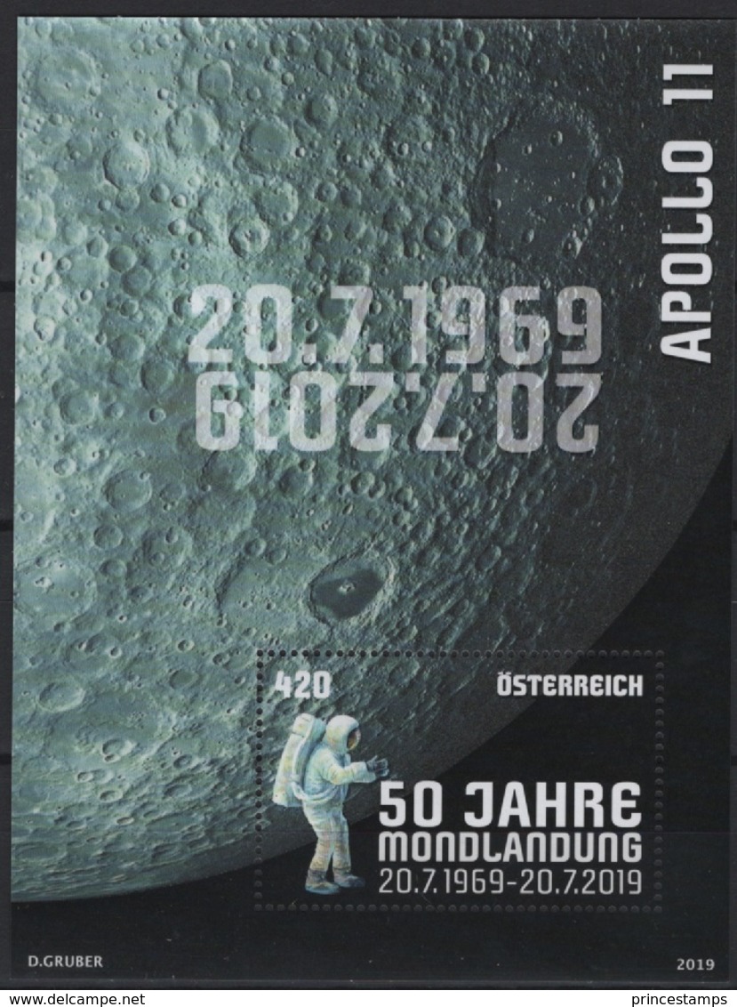 Austria (2019) - Block -  /  Espace - Space - Moon - Apollo - Astronaut - UNUSUAL Touch - Altri & Non Classificati