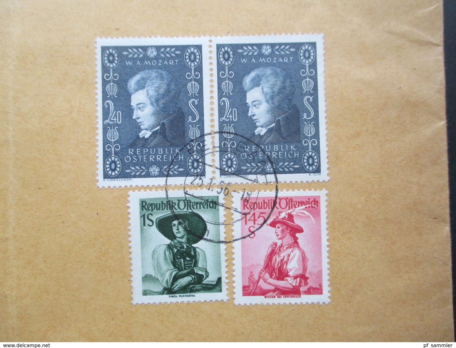 Österreich 1956 Trachten MiF Mit Nr. 1024 200. Geburtstag Mozart Einschreiben Feldbach Nach Dresden - Storia Postale