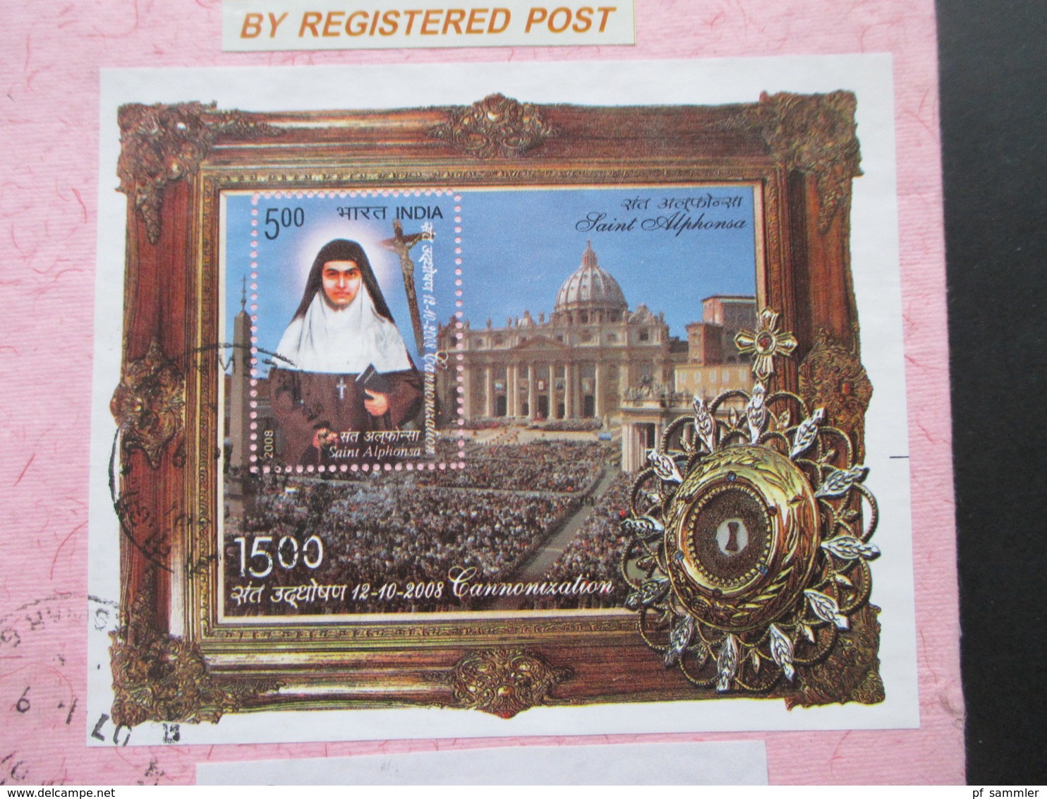 Indien 2009 Air Mail / Luftpost Beleg Mit Blockfrankatur  Block MeF Registered Post / Einschreiben - Storia Postale