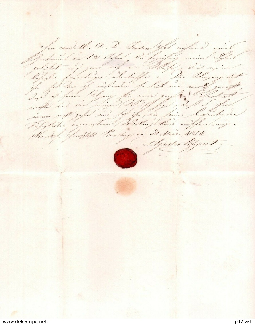 Dokument Adel , A.D. Jensen In Pinneberg , 1854 , Lippert , Niendorf , Hamburg !!! - Pinneberg