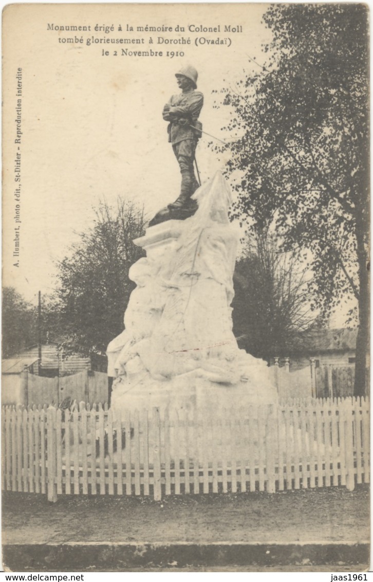 FRANCE. OLD POSTCARD. VITRY. MONUMENT COLONEL MOLL. 1916 - Otros & Sin Clasificación