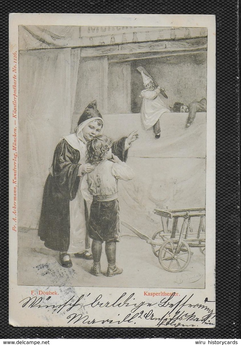 AK 0380  Doubek , F. - Kasperltheater / Künstlerkarte Um 1903 - Humour