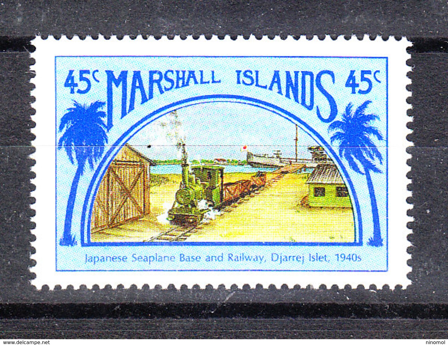 Marshall  - 1989.  Treno E Base Nabale. Train And Naval Base. MNH - Eisenbahnen