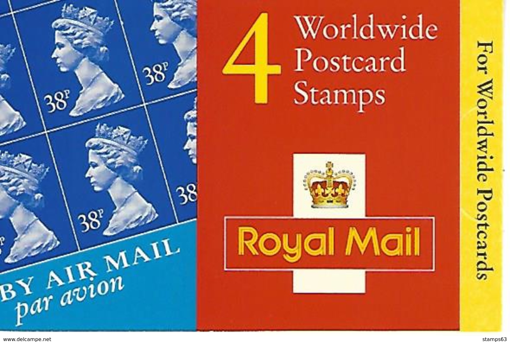 GREAT BRITAIN, WINDOW BOOKLET (RETAIL), 1999, GLA 1, 4x38p - Booklets