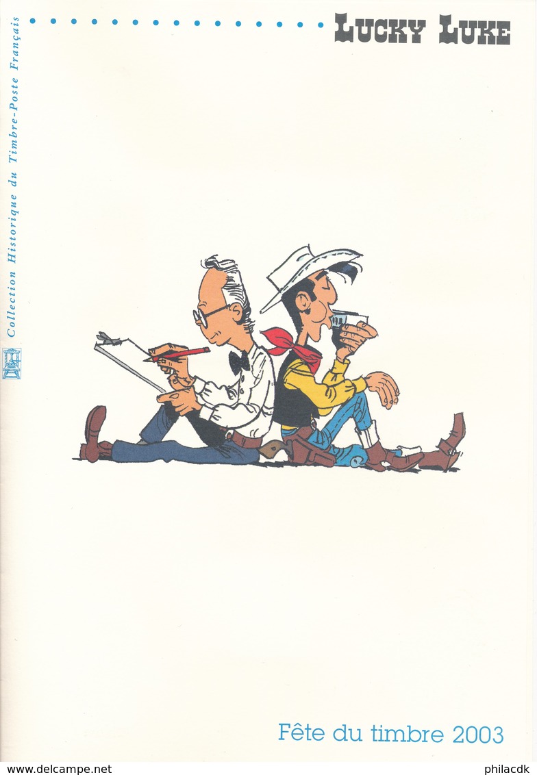 FRANCE - DOCUMENT OFFICIEL FETE DU TIMBRE 2003 CAD PARIS DU 15/03/2003 LUCKY LUKE - Documents De La Poste