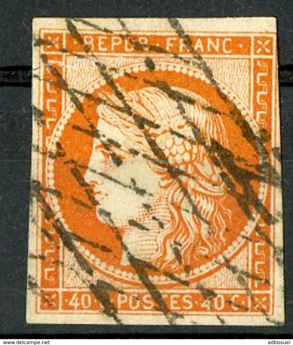 N°5 40ct Orange, Cote 500 €. Oblitéré, Lire Description - 1849-1850 Ceres