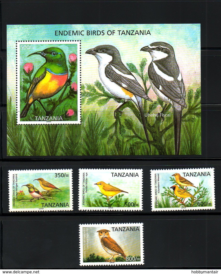 TANZANIA, 2006, ENDEMIC BIRDS, 4v+M/S   MNH** - Andere & Zonder Classificatie