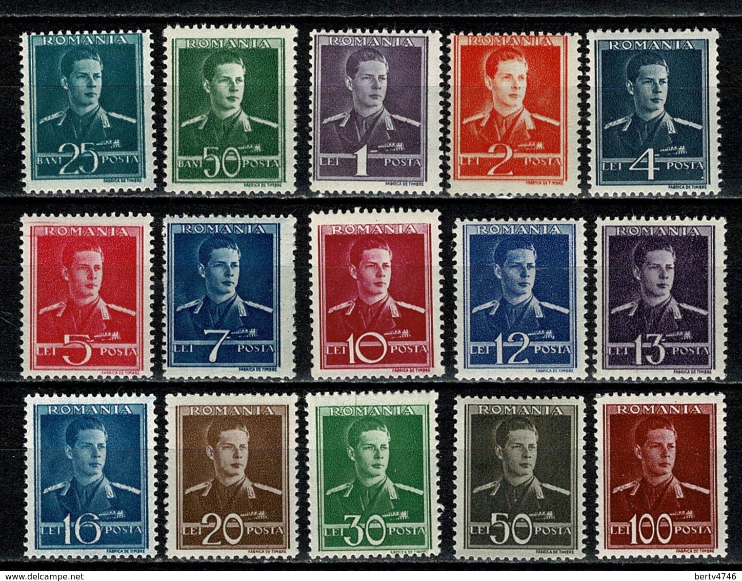 Romana 1940/42 Yv  619/33**,  MNH - Nuovi